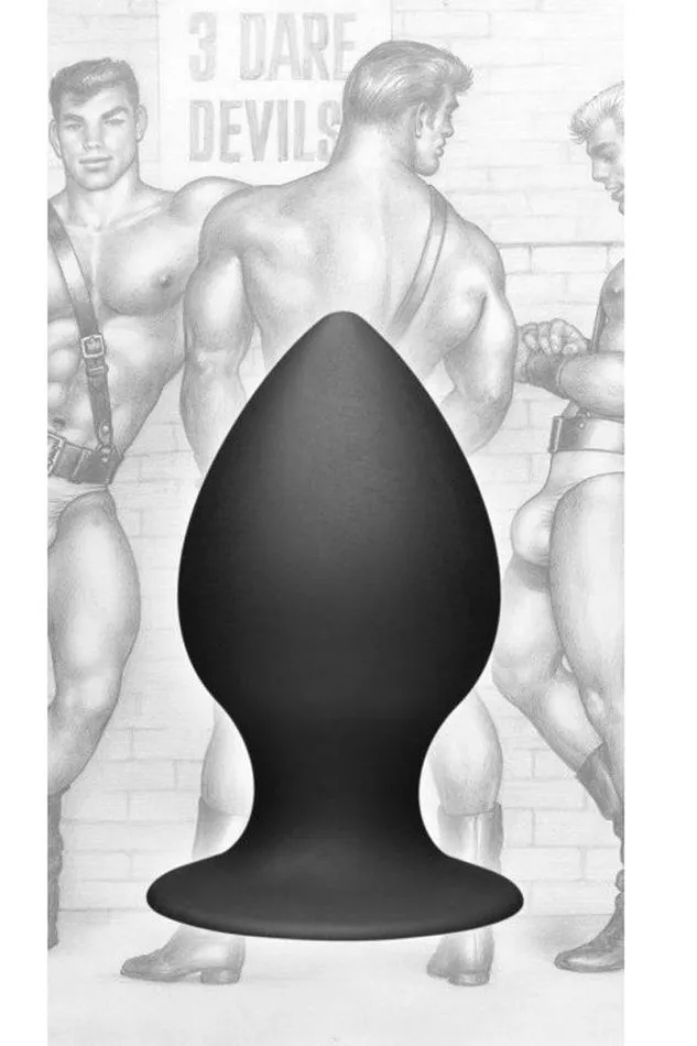 Male Sex Toys XR Brands Tom of Finland Silicone Anal Plug Medium Black XR Brands