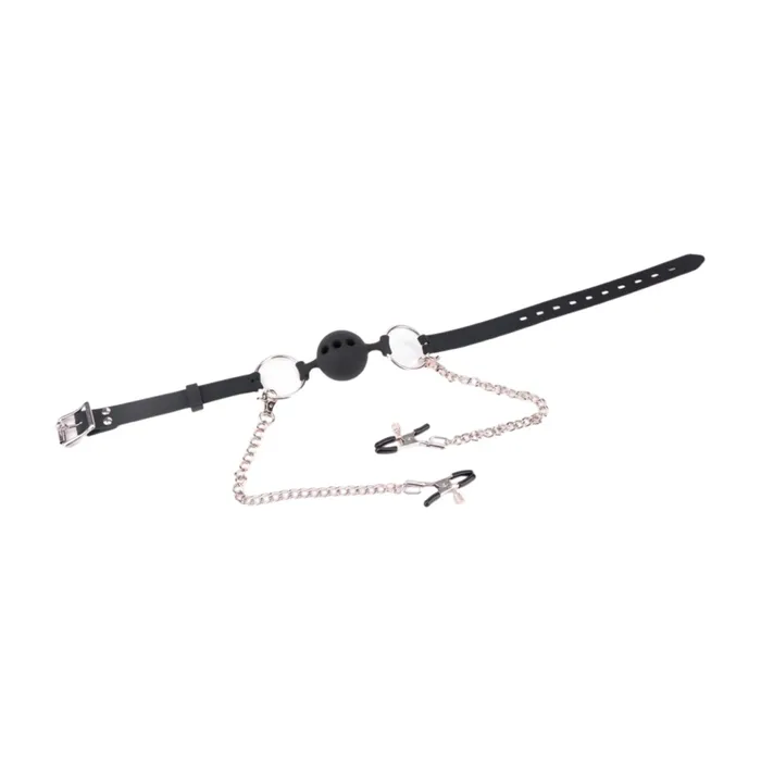 Oxyshop Ball gag with Nipple clamps Male Sex Toys