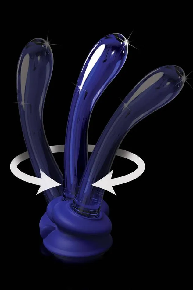 Pipedream Icicles No 89 Suction Cup Glass Dildo Blue Pipedream Dildos