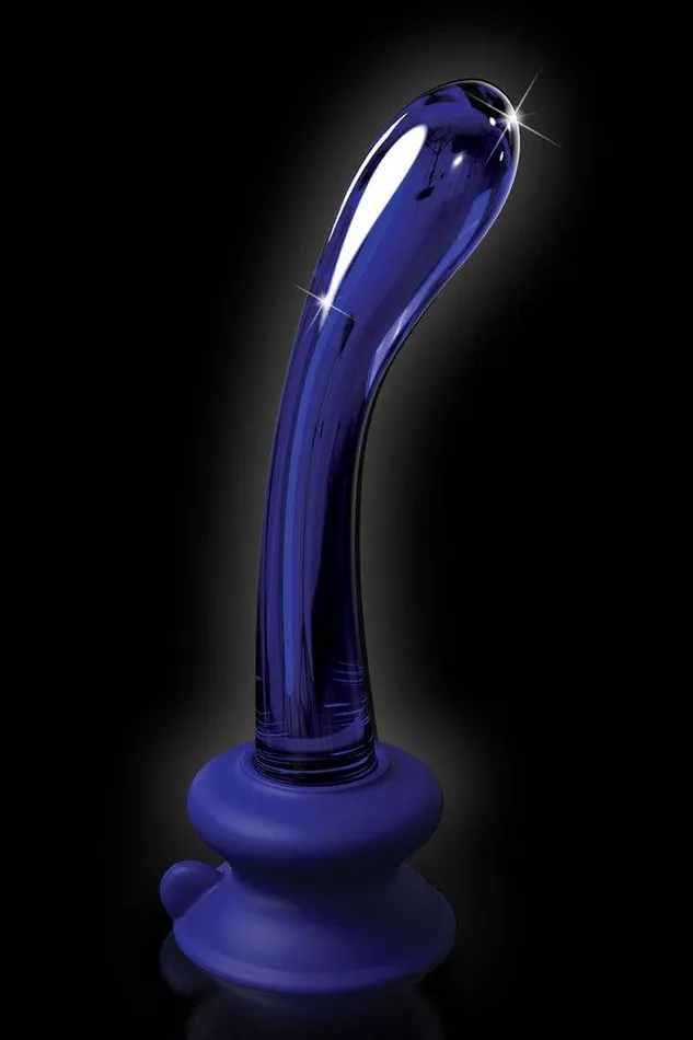 Pipedream Icicles No 89 Suction Cup Glass Dildo Blue Pipedream Dildos