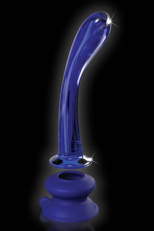 Pipedream Icicles No 89 Suction Cup Glass Dildo Blue Pipedream Dildos