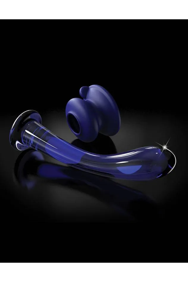 Pipedream Icicles No 89 Suction Cup Glass Dildo Blue Pipedream Dildos