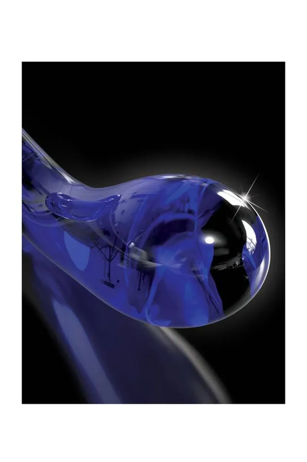 Pipedream Icicles No 89 Suction Cup Glass Dildo Blue Pipedream Dildos