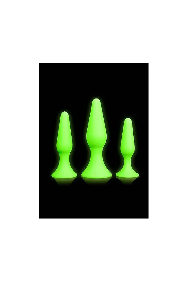 Shots Toys Anal Ouch by Shots Toys Glow Butt Plug Set Glow in the Dark