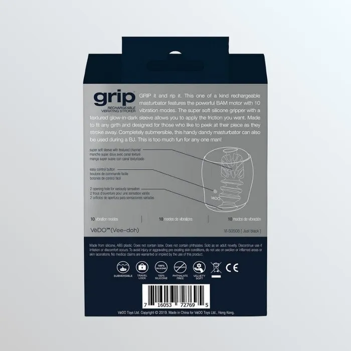 VeDo GRIP Vibrating Penis Stroker VeDO Male Sex Toys