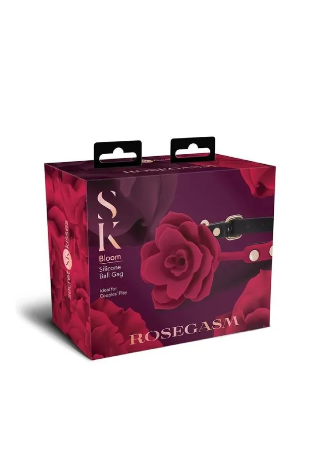 XGen Secret Kisses Rosegasm Bloom Silicone Ball Gag Red XGen Male Sex Toys