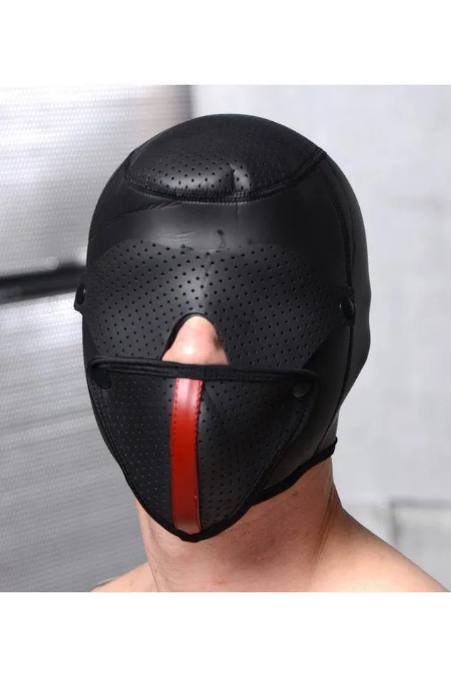 XR Brands Male Sex Toys XR Brands Master Series Scorpion Hood with Removable Blindfold and Mask Black